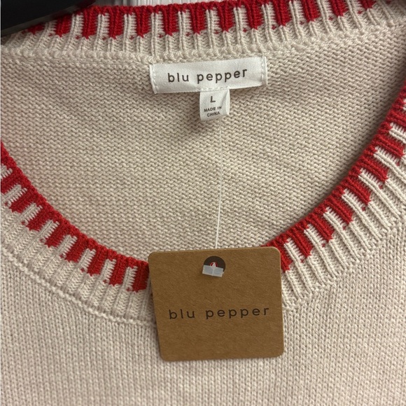 NWT Blu Pepper Boutique Graphic Strawberry Sweater Size Large - Picture 3 of 4